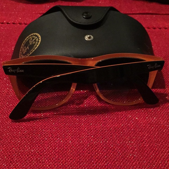 Ray Ban Black Orange Sunglasses Made in Italy ?? Never Used main image 5